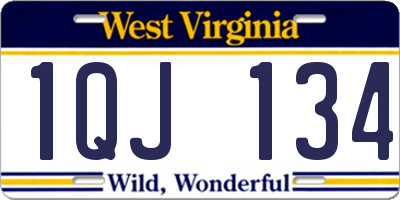 WV license plate 1QJ134