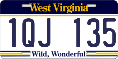 WV license plate 1QJ135