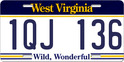 WV license plate 1QJ136