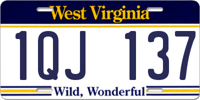 WV license plate 1QJ137