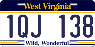 WV license plate 1QJ138