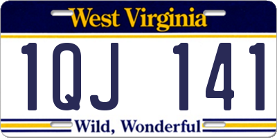 WV license plate 1QJ141
