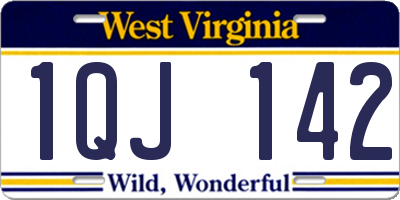 WV license plate 1QJ142