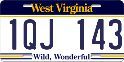 WV license plate 1QJ143