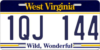 WV license plate 1QJ144