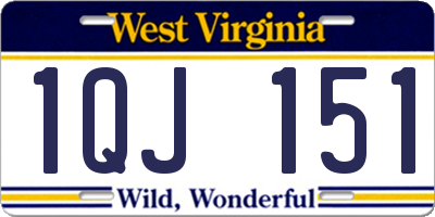 WV license plate 1QJ151