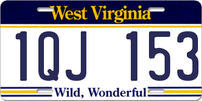WV license plate 1QJ153