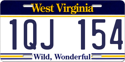 WV license plate 1QJ154