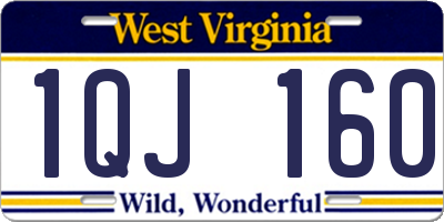 WV license plate 1QJ160
