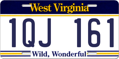 WV license plate 1QJ161
