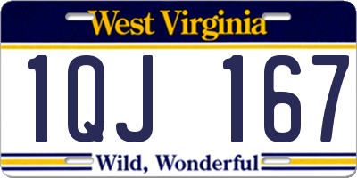 WV license plate 1QJ167
