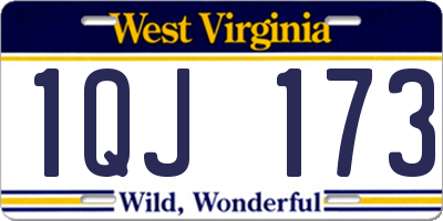 WV license plate 1QJ173