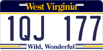 WV license plate 1QJ177