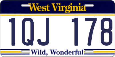 WV license plate 1QJ178