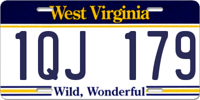 WV license plate 1QJ179