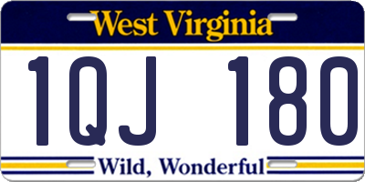 WV license plate 1QJ180