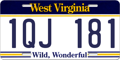 WV license plate 1QJ181