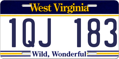 WV license plate 1QJ183