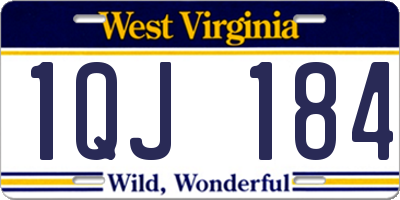 WV license plate 1QJ184