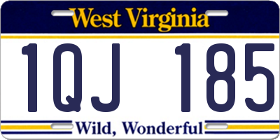 WV license plate 1QJ185