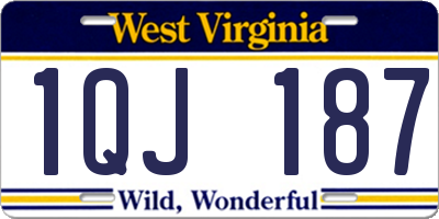 WV license plate 1QJ187
