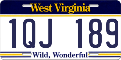 WV license plate 1QJ189