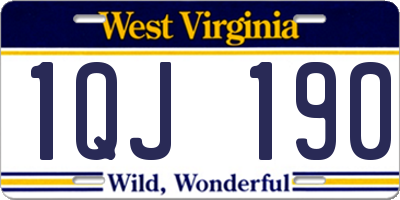 WV license plate 1QJ190