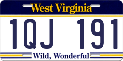 WV license plate 1QJ191