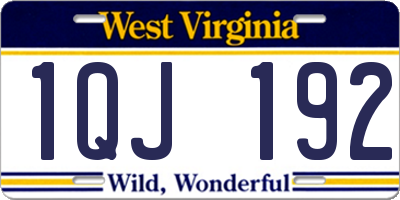 WV license plate 1QJ192