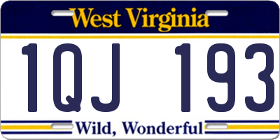 WV license plate 1QJ193