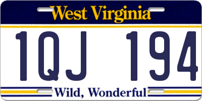 WV license plate 1QJ194