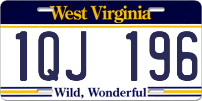 WV license plate 1QJ196