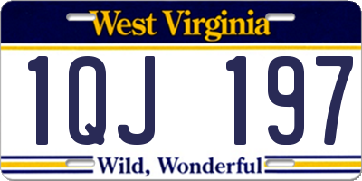 WV license plate 1QJ197