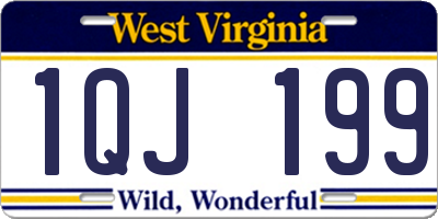 WV license plate 1QJ199
