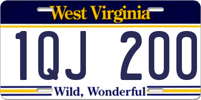 WV license plate 1QJ200