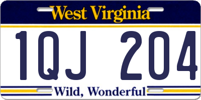 WV license plate 1QJ204