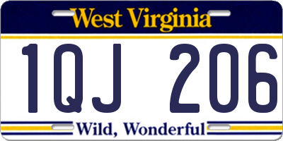 WV license plate 1QJ206