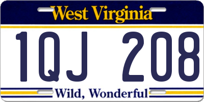 WV license plate 1QJ208