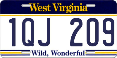 WV license plate 1QJ209