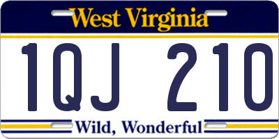 WV license plate 1QJ210