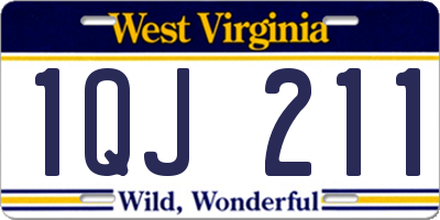 WV license plate 1QJ211