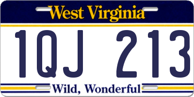 WV license plate 1QJ213