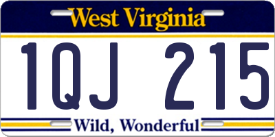 WV license plate 1QJ215