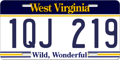 WV license plate 1QJ219