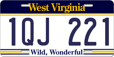 WV license plate 1QJ221