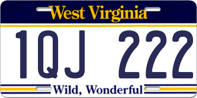 WV license plate 1QJ222