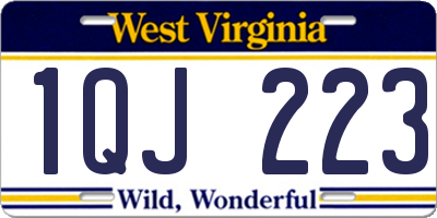 WV license plate 1QJ223