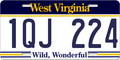 WV license plate 1QJ224