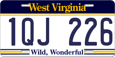 WV license plate 1QJ226