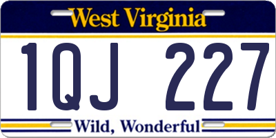WV license plate 1QJ227